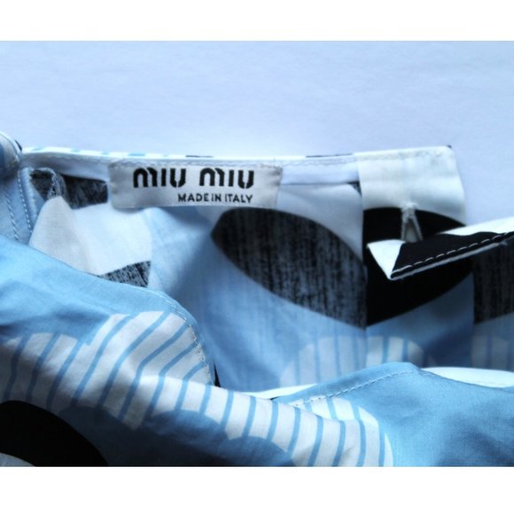 Miu Miu Pop-Print Bow-Back SS17 Runway Top / Size 36 / US 0 / Light Blue - Picture 15 of 15